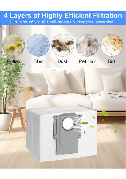 S8+/ S8 Pro Ultra/ S7 Maxv + / Max+/ Q8 Q5 Pro+/t8 Elektrikli Süpürge Için Toz Torbaları (Yurt Dışından) modelleri