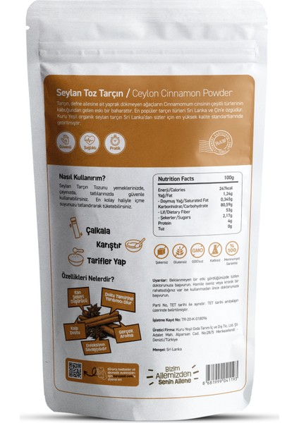 Seylan Toz Tarçın 50 gr fiyatları