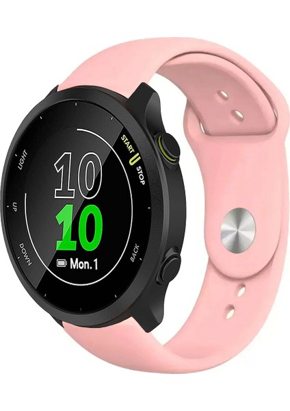 Garmin Forerunner 158 ile Uyumlu Kordon Yumuşak Dokulu Esnek Jel Silikon Kayış
