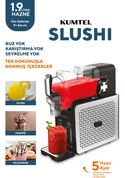 Ev Tipi Slushie (Buzlaş) Makinesi - Profesyonel Dondurulmuş Içecek Yapma Makinesi Hslush-01
