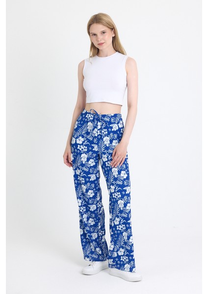 Saks Bel Lastikli Desenli Pantolon 4725A