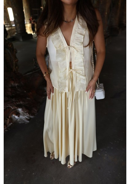 Fırfırlı Bağlamalı Yelek modelleri