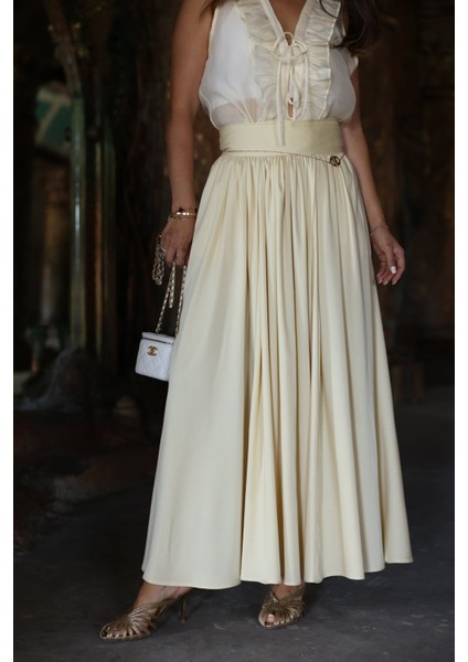 Bel Korseli Pileli Uzun Etek fiyatları