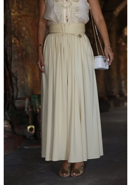 Bel Korseli Pileli Uzun Etek fırsatları