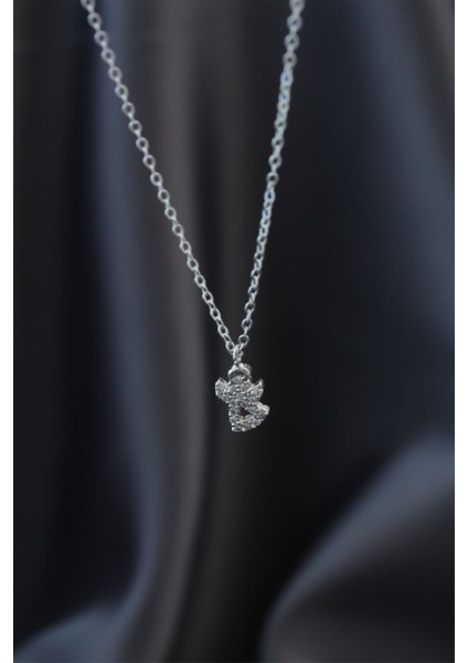 Minimal Melek Silver Renk Zirkon Taşlı Kadın Kolye