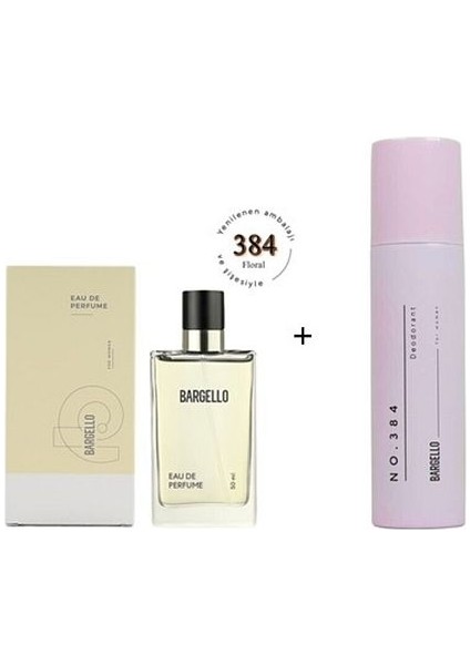 384 Kadın Parfüm EDP 50 ml Floral NO384 Kadın Deodorant 150 ml - MNMS200384