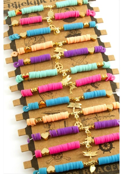 Kalp Fimo Boncuk Bileklik