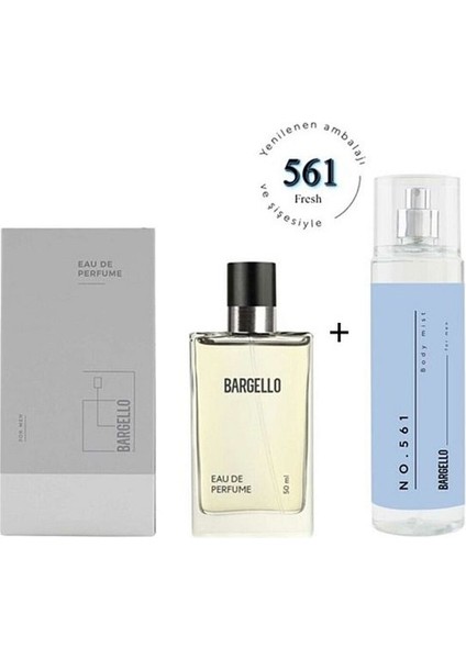 561 Erkek Parfüm EDP 50 ml Fresh / Body Mist NO: 561 Erkek EDT 210 ml Fresh - MNMS50561BM561