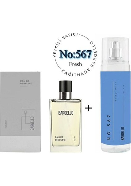 567 Erkek Parfüm EDP 50 ml Fresh NO: 567 Body Mist Erkek EDT 210 ml Fresh - MNMS567BM