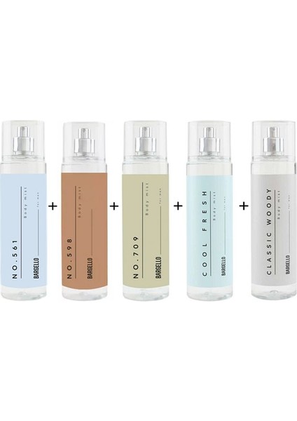 Erkek Bodymist Set NO: 561 No: 598 NO: 709 Cool Fresh Clasic Woody 210 ml - MNMS210ESET