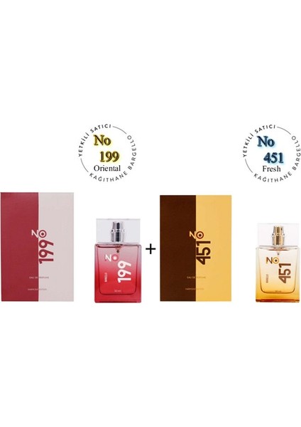 No: 199 + NO: 451 Unisex Parfüm EDP 50 ml Oriental / Fresh - MNMS50NO199451