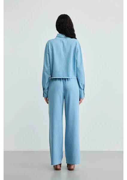 Cepli Tencel Denim Gömlek - Mavi modelleri