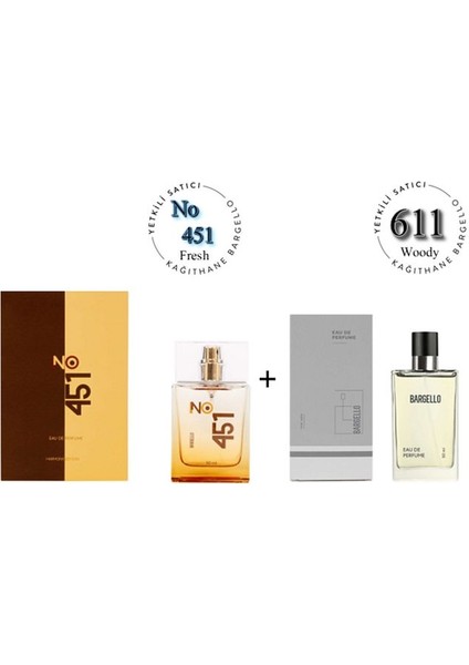NO: 451 + 611 Unisex / Erkek Parfüm EDP 50 ml Fresh / Woody - MNMS50NO451611