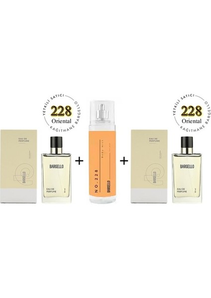 228 + 228 Kadın Parfüm EDP 50 ml Oriental + NO: 228 Body Mist Kadın 210 ml Oriental EDT -MNMS228BMSET