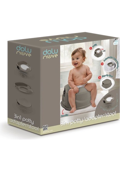 7184 Lazımlık Adaptör Basamak Stone Gray -Dolu Oyuncak