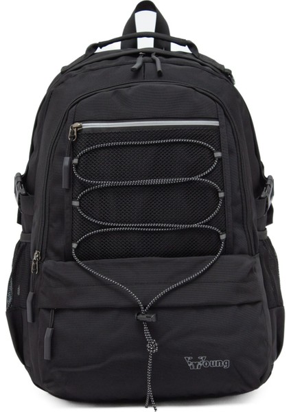Young 51534 Black Siyah Unisex Çok Cepli Suya Dayanıklı Sırt Çantası