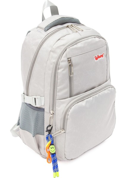 Young 51583 Grey Gri Unisex Çok Cepli Anahtarlık Aksesuarlı Suya Dayanıklı Kapaklı Sırt Çantası indirimleri