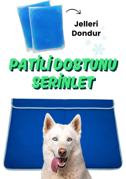 Serinletici Köpek Minderi 70×50 CM Mavi - 2 Jel Dahil Su Geçirmez ve Katlanabilir Kumaş fiyatları