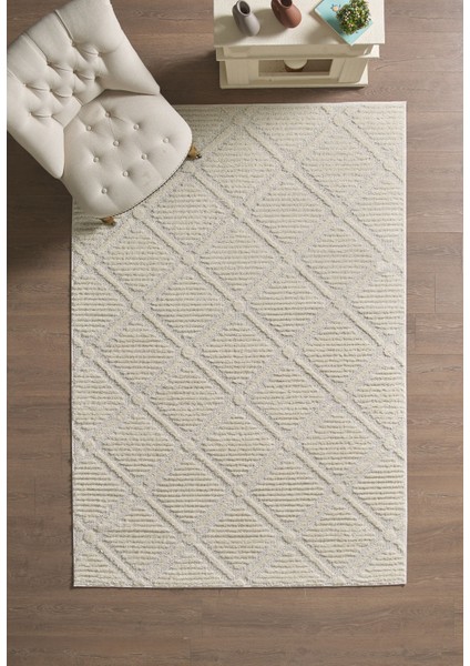 Modern Trend Tasarım Yumuşak Dokulu Özel Ebat Kesim Overloklu Jüt Taban Makine Halısı Krem fiyatları