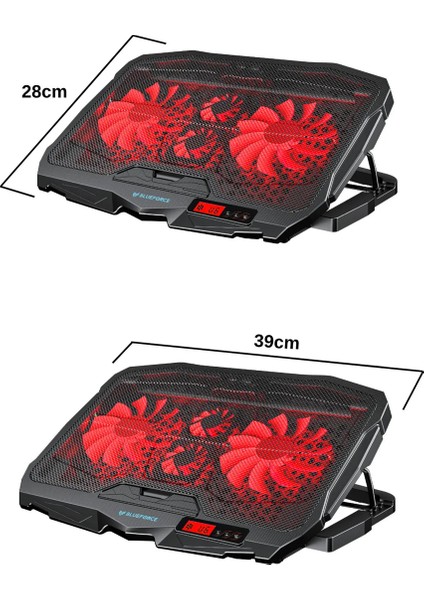 Sx-15 Speeder 9-17 " 4 Fanlı Notebook Soğutucu LCD Ekranlı Kademeli Siyah fırsatları