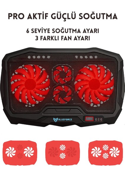 Sx-15 Speeder 9-17 " 4 Fanlı Notebook Soğutucu LCD Ekranlı Kademeli Siyah fiyatları