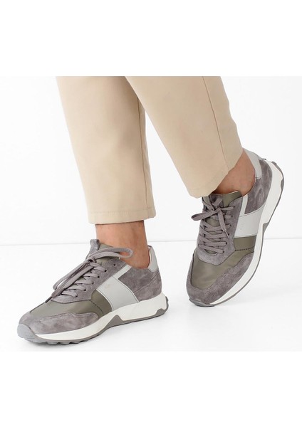 Erkek Gri Bağcıklı Süet Deri Sneaker fiyatları