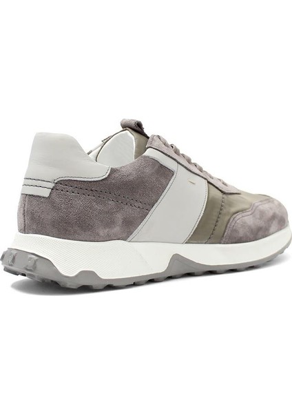 Erkek Gri Bağcıklı Süet Deri Sneaker indirimleri