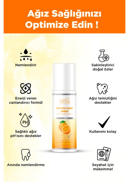 Nefes Tazeleyici, Ağız Kokusu Önleyici Sprey 50 ml ( Portakal )