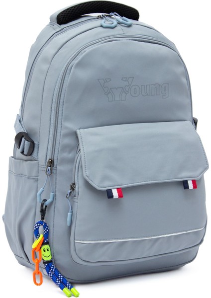 Young 51585 Grey Gri Unisex Çok Cepli Anahtarlık Aksesuarlı Suya Dayanıklı Sırt Çantası fiyatları