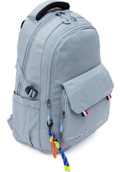 Young 51585 Grey Gri Unisex Çok Cepli Anahtarlık Aksesuarlı Suya Dayanıklı Sırt Çantası indirimleri