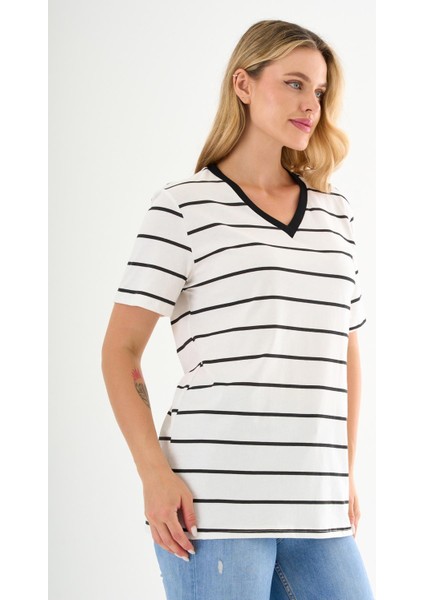 Alexandergardı V Yaka Çizgili T-Shirt fiyatları
