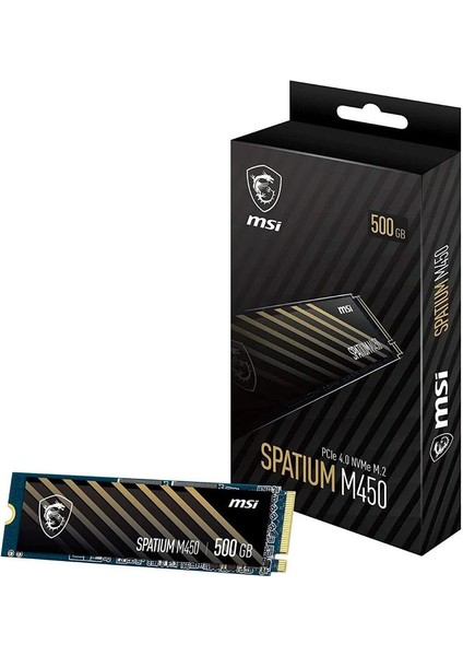 Msı SSD Spatıum M450 Pcıe 4.0 Nvme M.2 500GB V1 Nvme M.2 500GB R:3000 W:2000