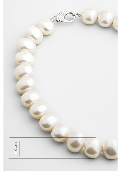 Catherine 18 Ayar Beyaz Altın Kaplama 46 cm Gümüş Inci Kolye fiyatları