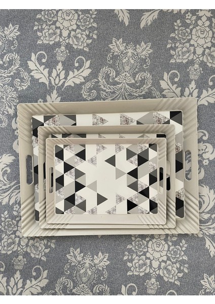 3 Lü Tepsi Seti - Çay Tepsileri - Sunum Tepsileri - Ikram Tepsileri