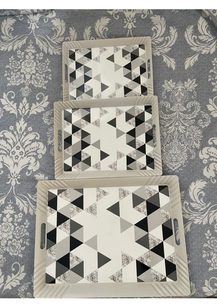 3 Lü Tepsi Seti - Çay Tepsileri - Sunum Tepsileri - Ikram Tepsileri modelleri