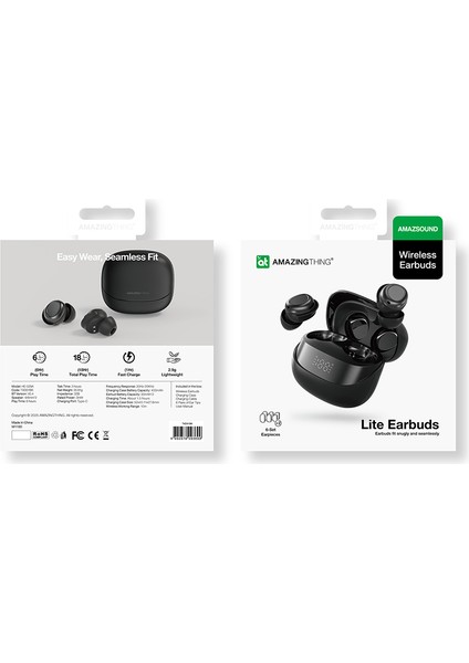 Kulak Içi Bluetooth kulaklık Amazsound Lite Dijital LED Göstergeli V5. 4