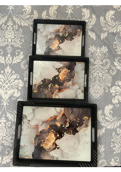 3 Lü Tepsi Seti - Çay Tepsileri - Sunum Tepsileri - Ikram Tepsileri modelleri