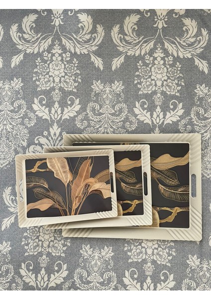 3 Lü Tepsi Seti - Çay Tepsileri - Sunum Tepsileri - Ikram Tepsileri fiyatları