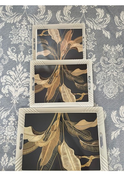 3 Lü Tepsi Seti - Çay Tepsileri - Sunum Tepsileri - Ikram Tepsileri modelleri