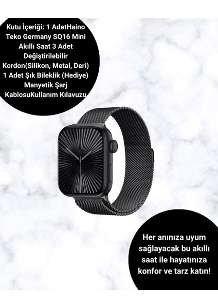 Sq-16 Mini Series 10 – Dokunmatik Akıllı Saat | Kalp Ritmi, Spo2, Uyku Takibi