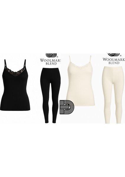 2'li Paket Ip Askılı Dantelli Yün Alt Üst Içlik Takım modelleri