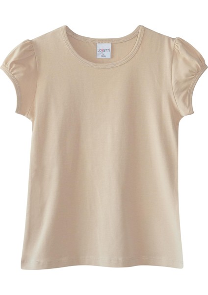 Kemik Kız Çocuk Sıfır Yaka Karpuz Kol Tişört