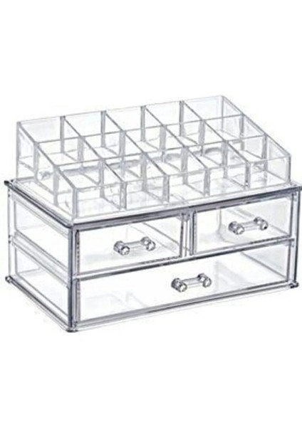 Beyaz 3 Çekmeceli, 15 Bölmeli, 18 Gözlü Oje ve Ruj Organizeri fiyatları