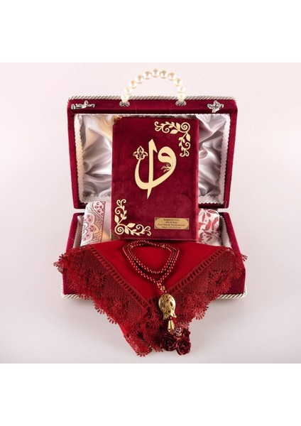 Kadife Çantalı Çanta Boy Kuranı Kerim (Bordo) fiyatları