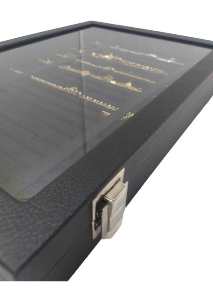 Siyah Alkantara Süet Takı Kutusu, Bileklik ve Zincir Saklama Çözümü fırsatları