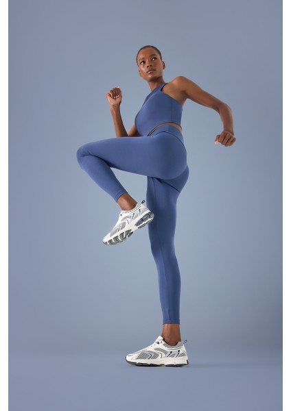 Fit Yüksek Bel Beli Saran Esnek Basic Düz Sporcu Tayt