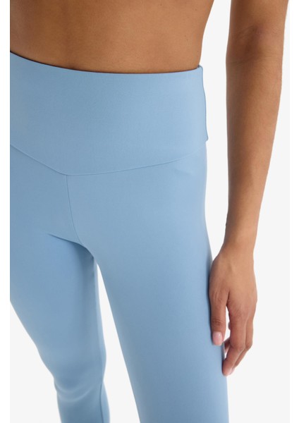 Fit Yüksek Bel Beli Saran Esnek Basic Düz Sporcu Tayt indirimleri