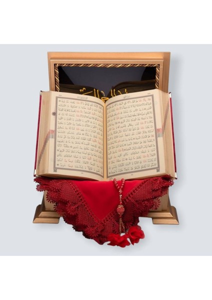 Gold Sandıklı Hafız Boy Kur'an-I Kerim Seti (Bordo) modelleri