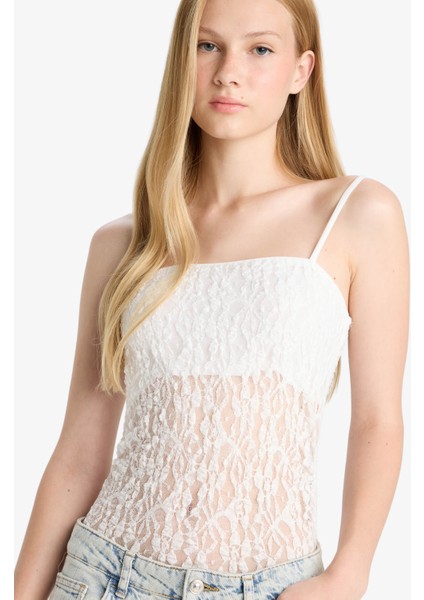 Afra x DeFacto Coool Fitted Dantel Bodysuit F7895AX25HS
