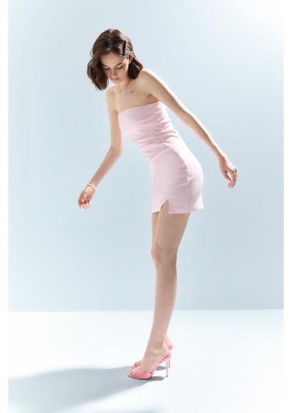 Coool Bodycon Vücudu Saran Straplez Mini Elbise C6342AX25SM fiyatları